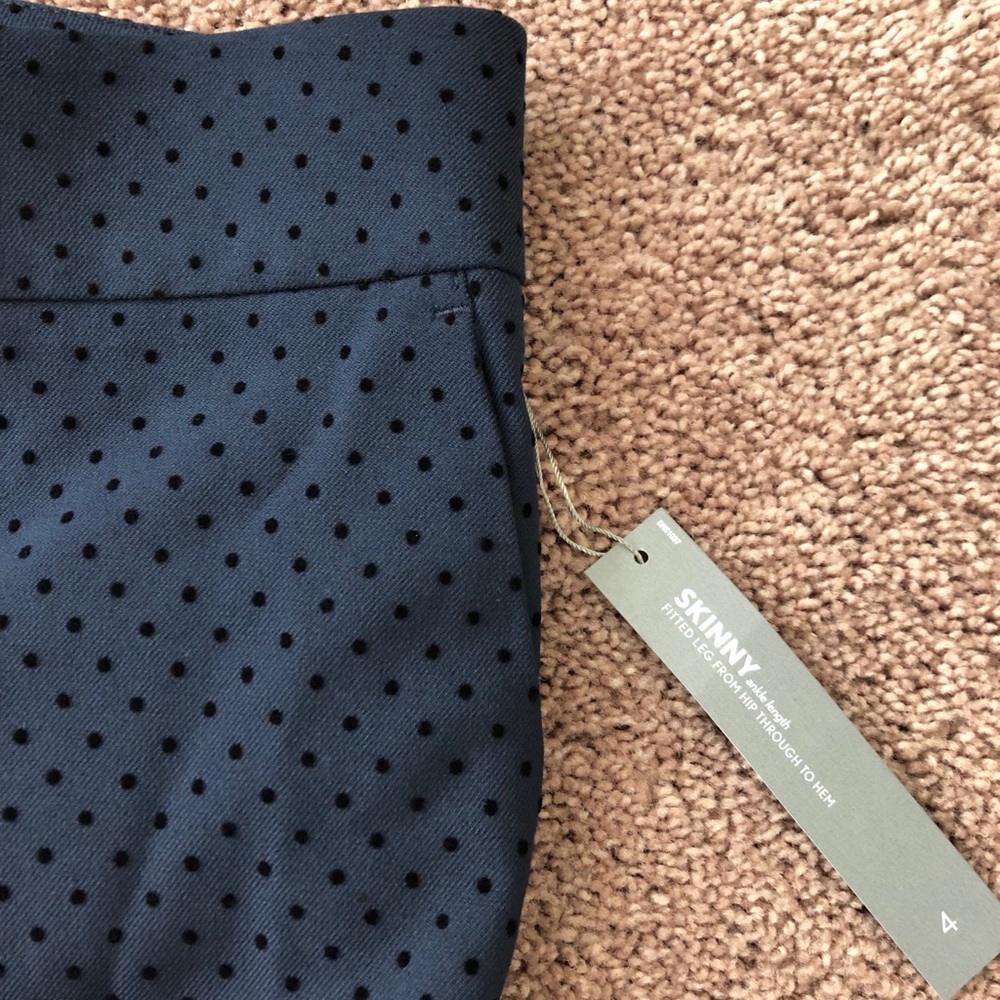NWT LOFT Navy Polka Dot Marisa Pant